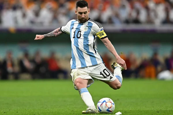 Lionel Messi celebrates after scoring for Argentina during a 3-0 victory over Iceland in a World Cup warm-up match ahead of the 2026 FIFA World Cup.
