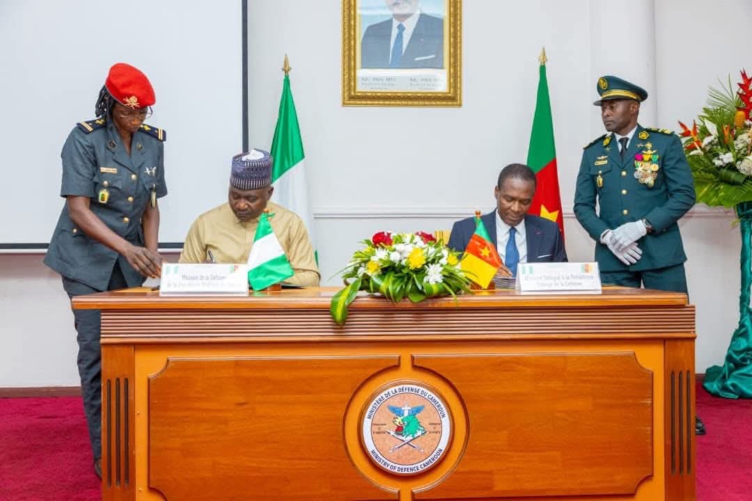 Officials from Nigeria and Cameroon sign a defence agreement in Yaoundé to strengthen border and maritime security cooperation.