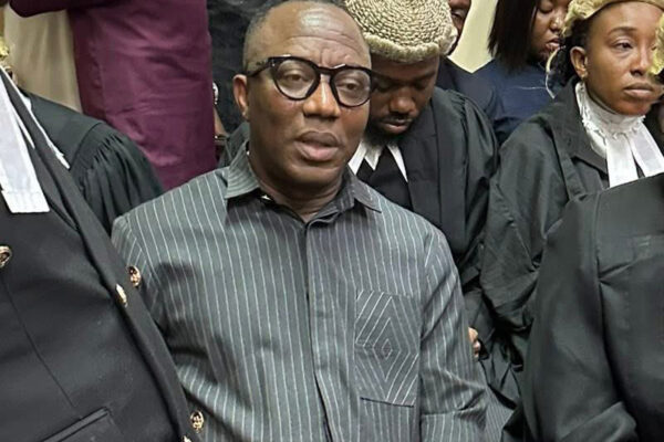 Omoyele Sowore arriving at the Federal High Court in Abuja during his cybercrime trial.