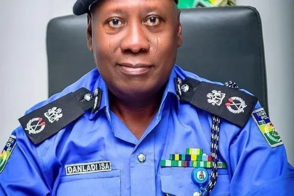 Police operatives at the site of the destroyed Abia forest criminal camp in Unuobasi Forest.