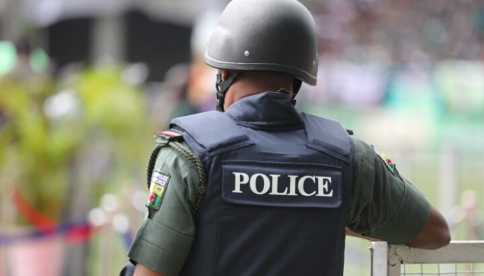 Recovered fake diplomatic number plates and vandalised public infrastructure displayed by the FCT Police Command in Abuja.