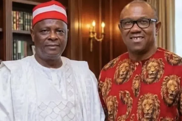Rabiu Kwankwaso speaks during a television interview on his reported one-term presidency agreement with Peter Obi.