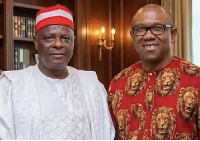 Rabiu Kwankwaso speaks during a television interview on his reported one-term presidency agreement with Peter Obi.