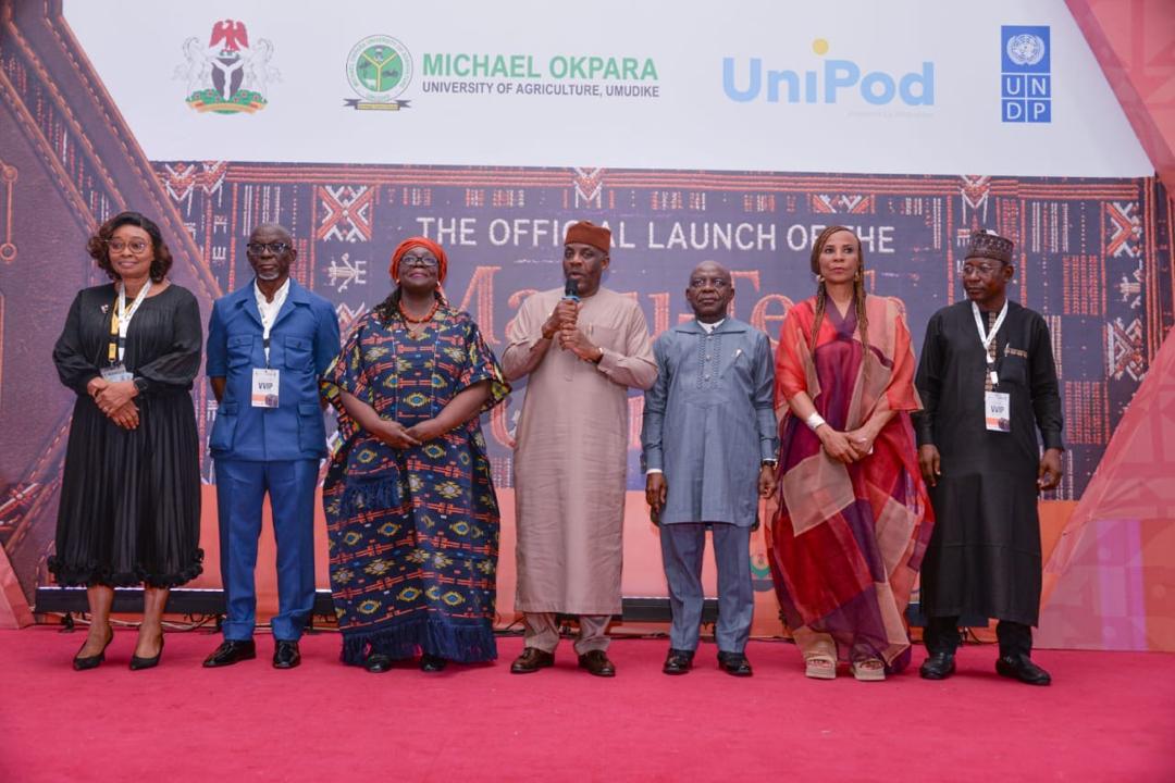 Manu-Tech UniPod Abia launch graphic showing Nigeria's first university innovation hub