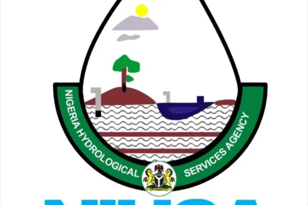Flooded community in Nigeria following NIHSA's flood warning for 17 states.