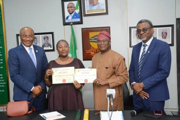 NRC and LAMATA officials at the presentation of the NRC Lagos rail licence ceremony in Lagos.