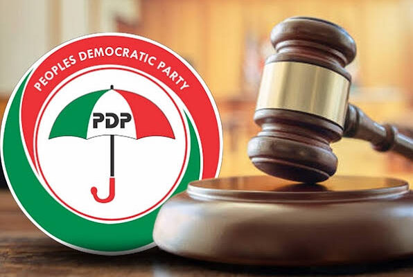 Federal High Court in Abuja delivering judgment in the PDP leadership dispute.