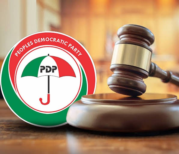 Federal High Court in Abuja delivering judgment in the PDP leadership dispute.