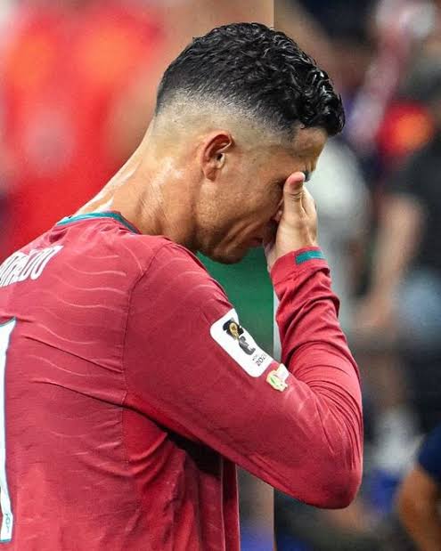 Ronaldo Euro 2016 World Cup exit graphic showing Portugal's elimination by Spain