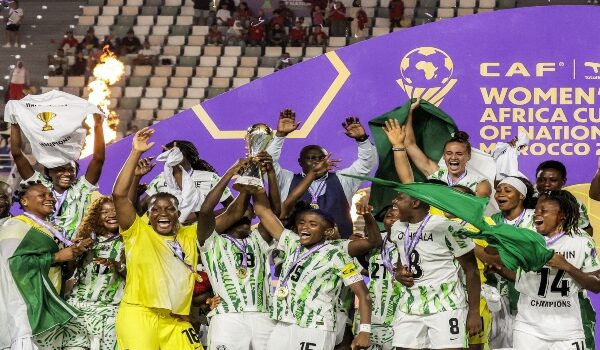 Nigeria's Super Falcons celebrating ahead of the 2026 Women's Africa Cup of Nations in Morocco.
