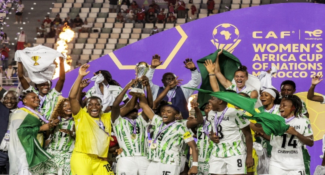 Nigeria's Super Falcons celebrating ahead of the 2026 Women's Africa Cup of Nations in Morocco.