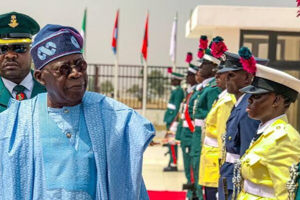 President Bola Tinubu announcing the expansion of the Nigerian Army to 12 divisions with the recruitment of 28,000 additional personnel.