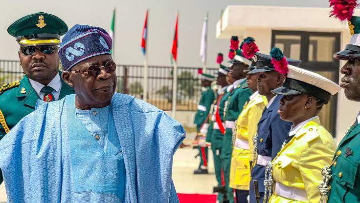 President Bola Tinubu announcing the expansion of the Nigerian Army to 12 divisions with the recruitment of 28,000 additional personnel.