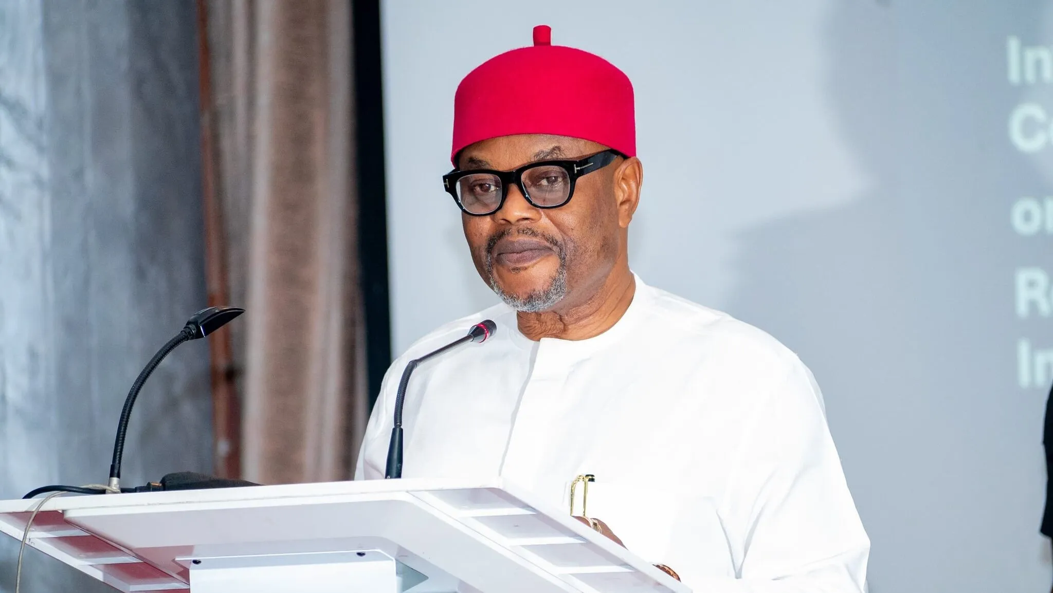 Former Minister Uche Nnaji arrested by ICPC operatives at Nnamdi Azikiwe International Airport.