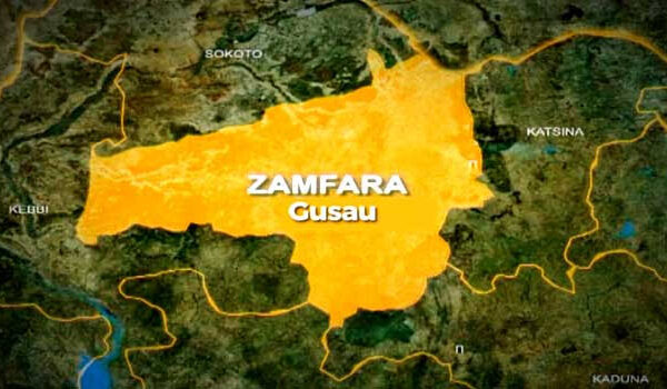 Security personnel at the residence of the abducted Bungudu Local Government chairman in Zamfara State following the bandit attack.