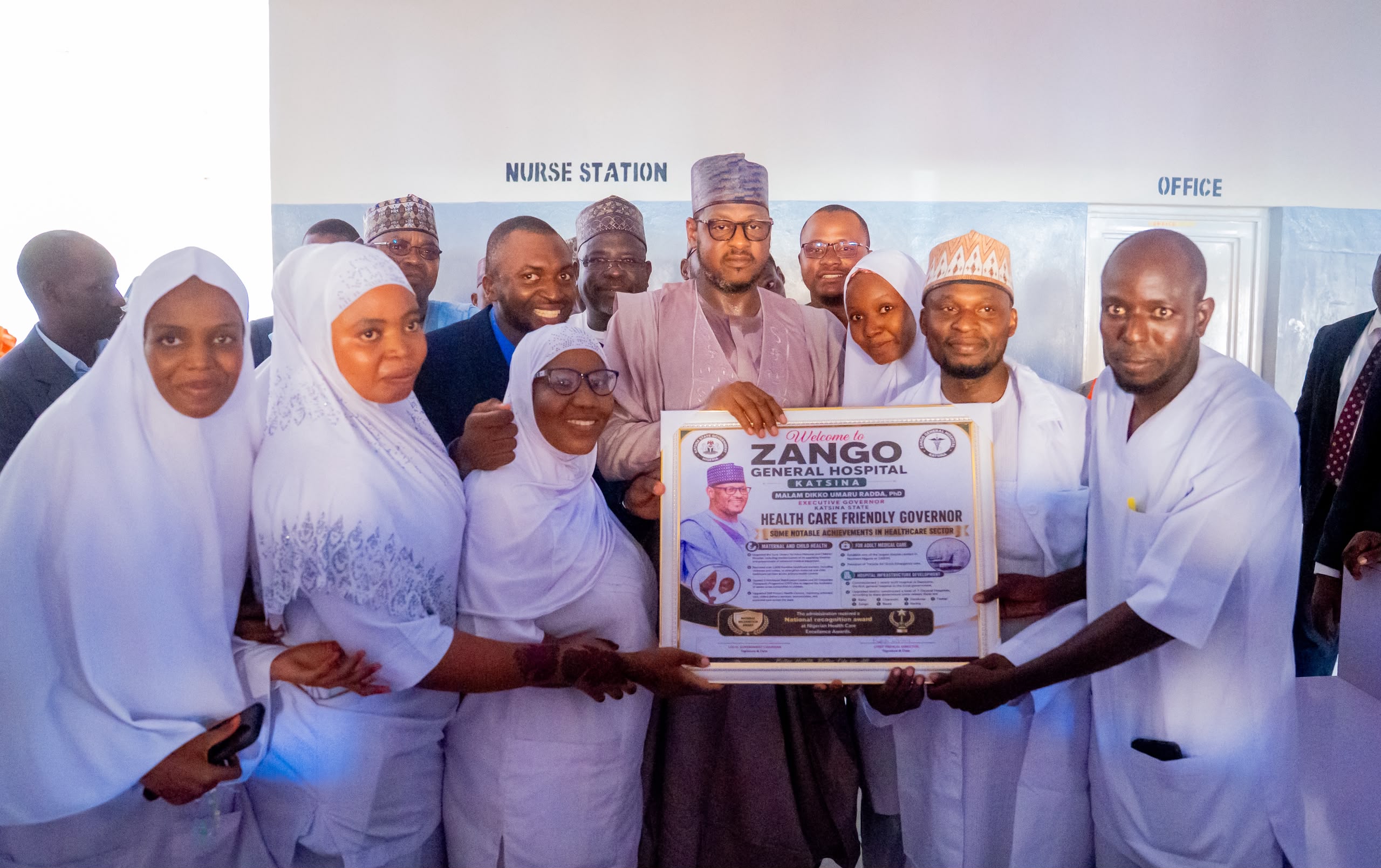 Governor Dikko Umaru Radda commissioning the new General Hospital in Zango, Katsina State.