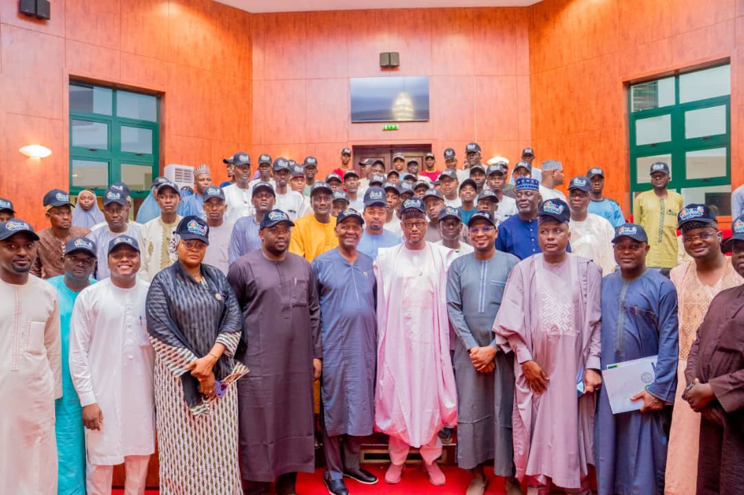 Katsina Governor Dikko Umaru Radda meets KASEDA officials and MSME beneficiaries at Government House.