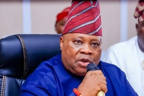 Osun Governor Ademola Adeleke at a town hall meeting for governorship candidates