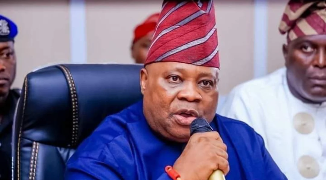 Osun Governor Ademola Adeleke at a town hall meeting for governorship candidates
