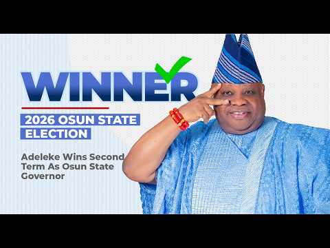 Ademola Adeleke celebrates after winning the Osun governorship election for a second term