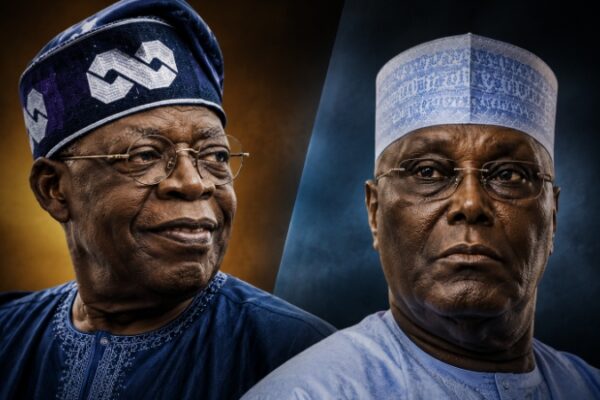 Atiku Abubakar and President Bola Tinubu amid political dispute over fuel subsidy and power funds