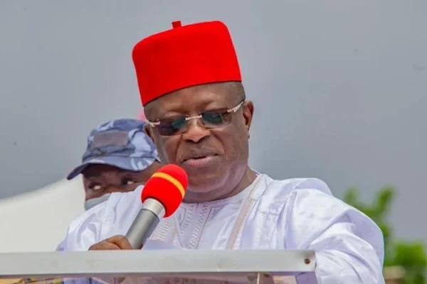 Works Minister David Umahi inspecting the Trans-Sahara Highway project in Nigeria