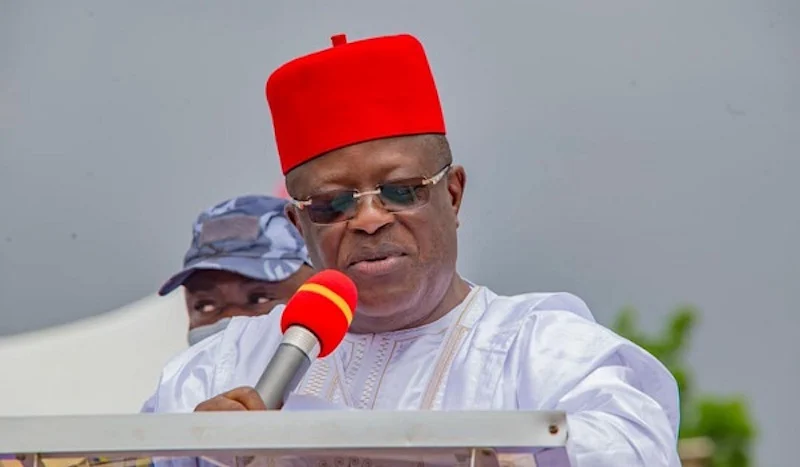 Works Minister David Umahi inspecting the Trans-Sahara Highway project in Nigeria
