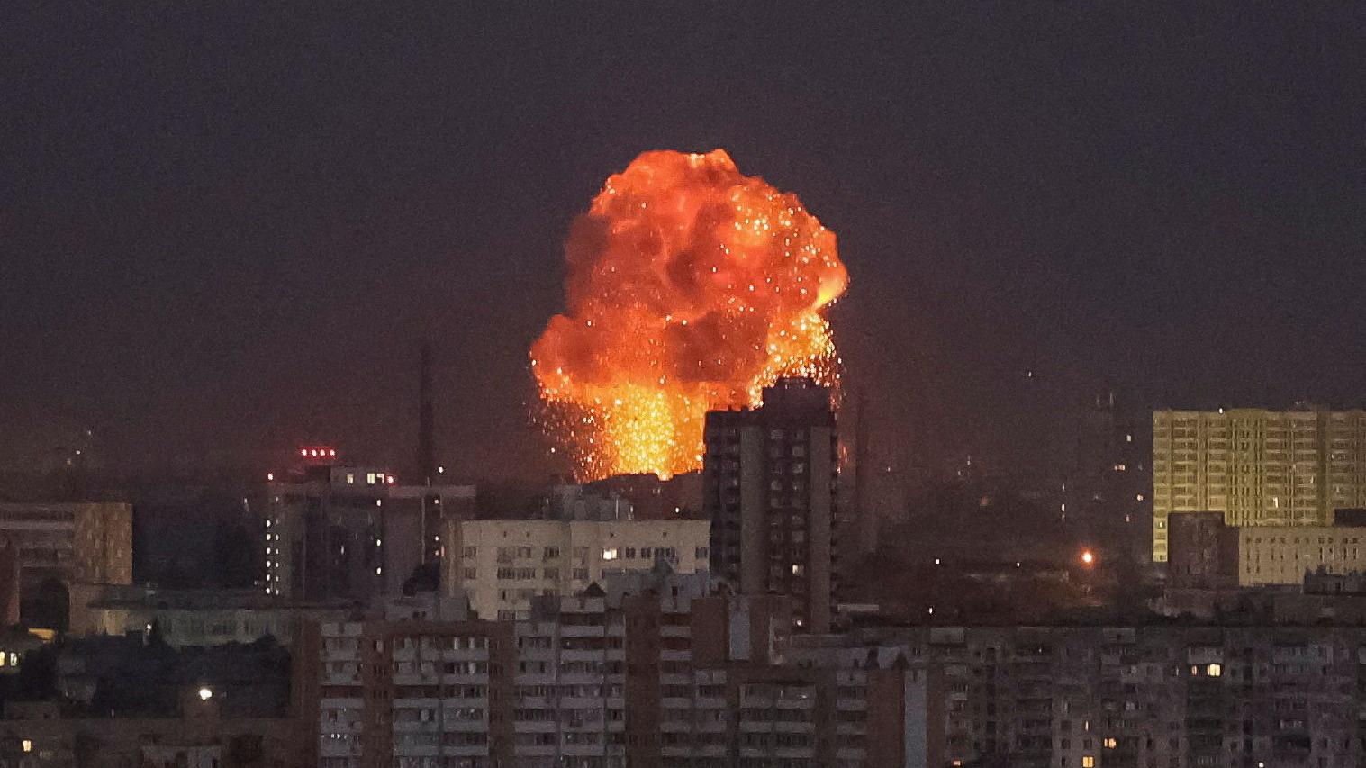 Damage in Kyiv following overnight Russian missile strikes on Ukraine