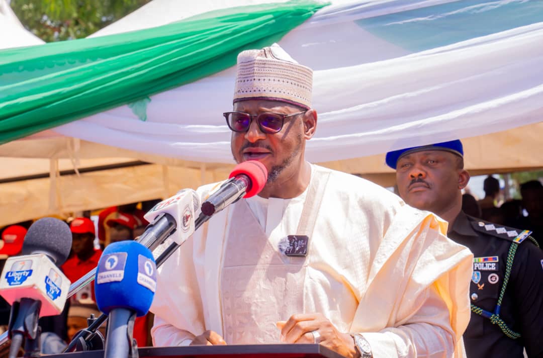 Governor Dikko Radda and Health Minister Muhammad Ali Pate at the launch of ambulances and commissioning of Charanchi General Hospital in Katsina.