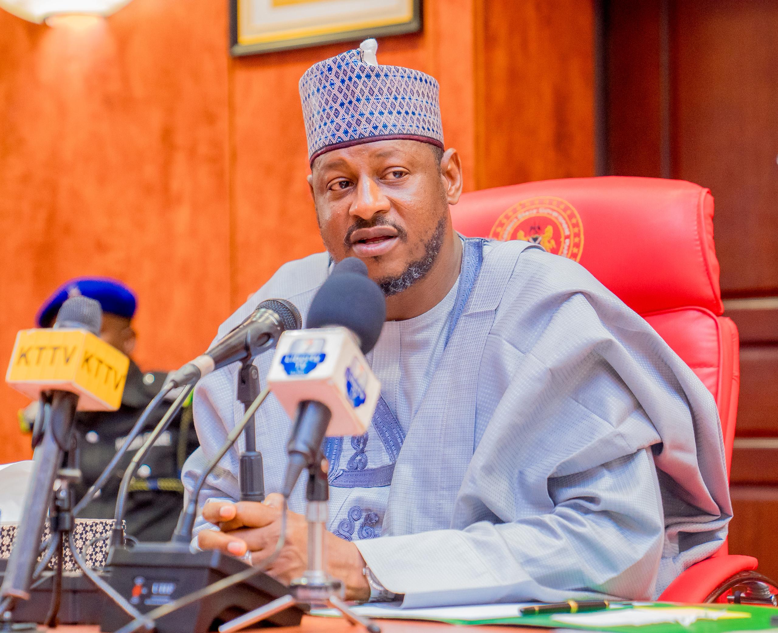 Katsina Governor Dikko Umaru Radda speaking during a meeting with Danja stakeholders
