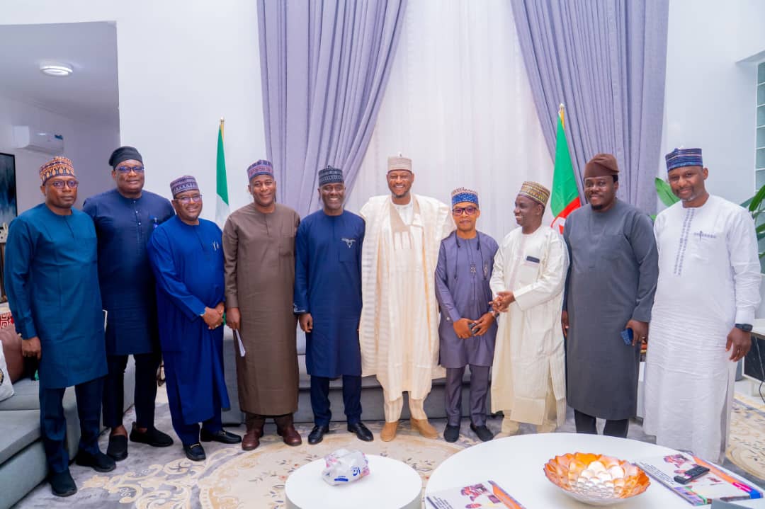Governor Dikko Radda with NCC and MTN Nigeria officials during a digital infrastructure meeting in Katsina