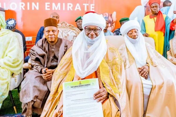 AbdulRahman AbdulRazaq during his turbaning as Sardauna of Ilorin
