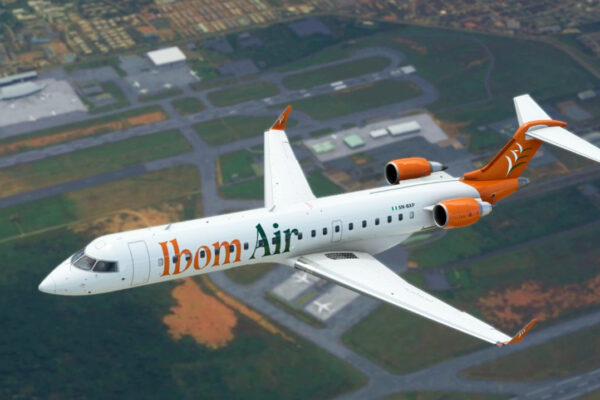 Ibom Air aircraft at Victor Attah International Airport in Uyo, Akwa Ibom State.