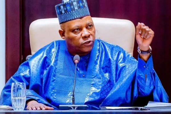 Vice President Kashim Shettima addressing Nigerians in the diaspora at Nigeria House in New York.