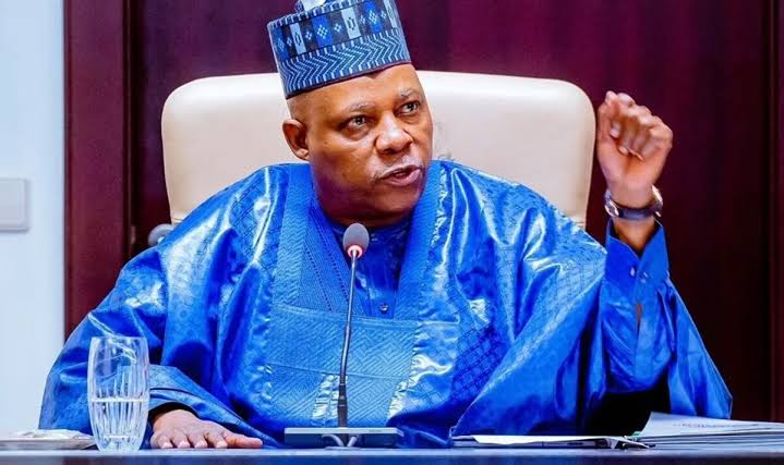 Vice President Kashim Shettima addressing Nigerians in the diaspora at Nigeria House in New York.