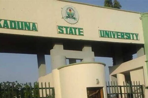 Kaduna State University gate as workers demand equal implementation of Federal Government agreement