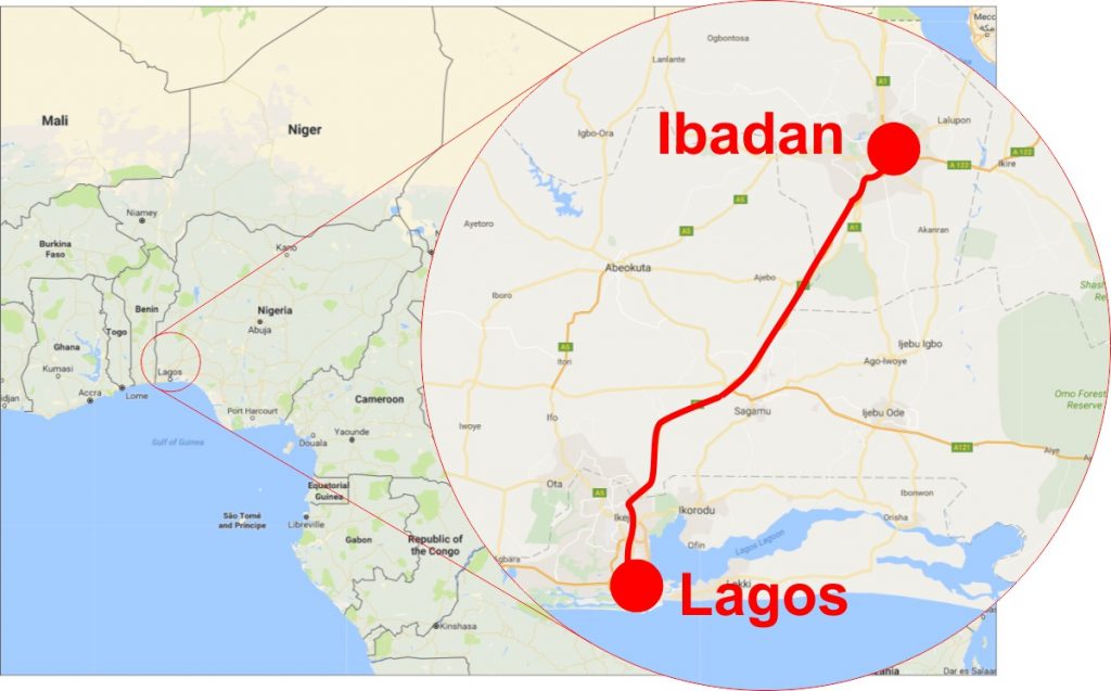 Accident scene along the Lagos-Ibadan Expressway