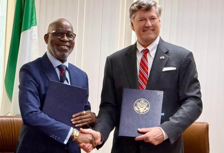 Dele Alake and Christopher Landau at the Nigeria-US solid minerals agreement signing in New York
