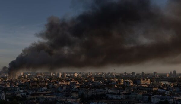 Smoke rises over Kyiv following renewed Russian air strikes on Ukraine
