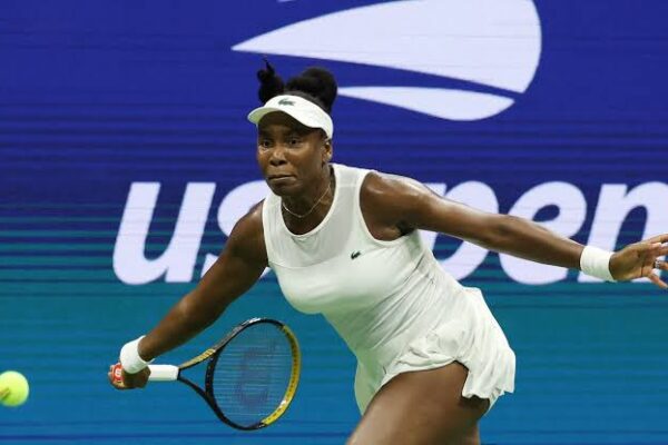 Venus Williams during her US Open first-round match against Sofia Kenin at Arthur Ashe Stadium in New York.