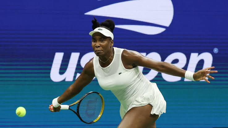 Venus Williams during her US Open first-round match against Sofia Kenin at Arthur Ashe Stadium in New York.